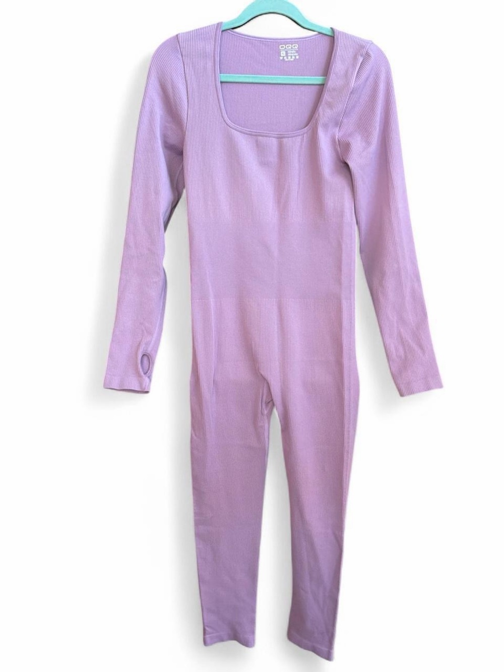 OQQ Long Sleeve Bubblegum Ribbed Jumpsuit size XL